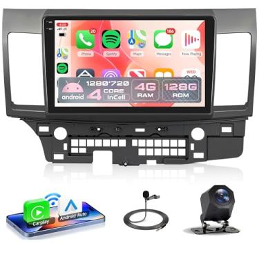 Imagem de Rádio estéreo automotivo 4 núcleos 4G + 128G Android 15 para Mitsubishi Lancer 2008 – 2017, Rimoody Wireless Carplay Andorid link espelho automático 25.0 cm INCELL tela sensível ao toque GPS WiFi