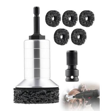 Imagem de FAITIO Ferramenta de limpeza de recapeamento do cubo da roda, kit de limpeza de cubo de freio limpador de removedor de poeira limpador de pino de roda serve para furadeira elétrica ou chaves de