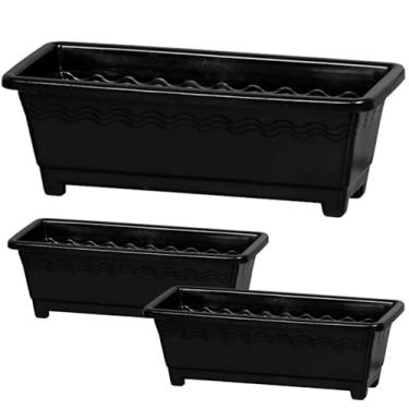 Imagem de Kit 03 Floreiras Jardineiras Preto - 3,5 Litros