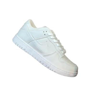 Imagem de Tênis Casual Premium SB Dunk, Branco e Cinza, Linha Premium com 2 Cadarços, Numeração 35 ao 43 (Cinza, BR, Adulto, Numérico, 40)