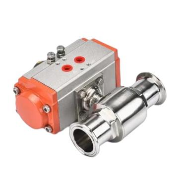 Imagem de Braçadeira de válvula esférica sanitária de aço inoxidável 304 de 45 mm tipo virola válvulas esféricas de instalação rápida com cilindro de ação dupla