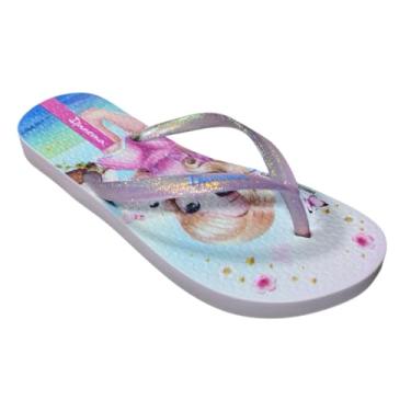 Imagem de Chinelo de Dedo Temático Boneca PVC Emborracahado Atiderrapante Infantil Menina (Rosa, BR, Criança de 9 a 12 anos, Numérico, 23)