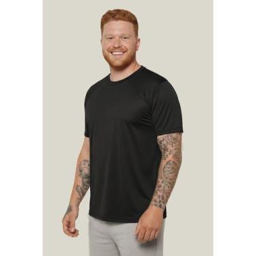 Imagem de Camiseta UV Masculina Plus Size Manga Curta UV 50+ WSS Brasil Cor:Pret
