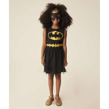 Imagem de Vestido Infantil Fantasia Batgirl Tule Warner Bros-05017, 10, Preto