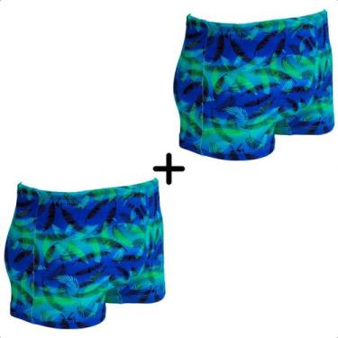 Imagem de Kit Sungas Tal Pai Filho Boxer Praia Verão Sunga Box Shorts Montar - N