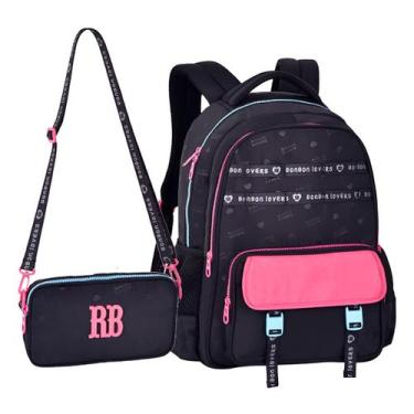 Imagem de Mochila Costa Rebecca bonbon Pochete Menina Juvenil Escola Cor:Preto, 