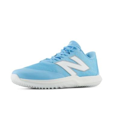 Imagem de New Balance Tênis de beisebol unissex FuelCell 4040 V7 Turf Trainer, Team Sky Blue/Optic White, 10.5 Wide Women/9 Men