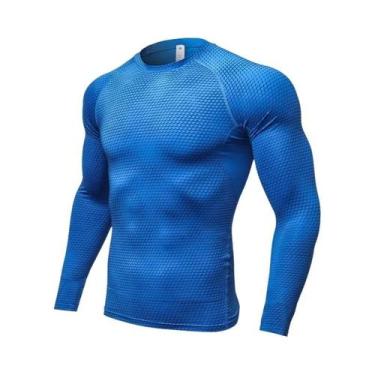 Imagem de Camiseta De Treino Masculina De Secagem Rápida De Manga Longa Para Fit