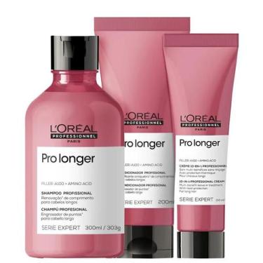 Imagem de Kit Pro Longer Shampoo, Condicionador e Leave - L'Oréal - L'Oréal Prof