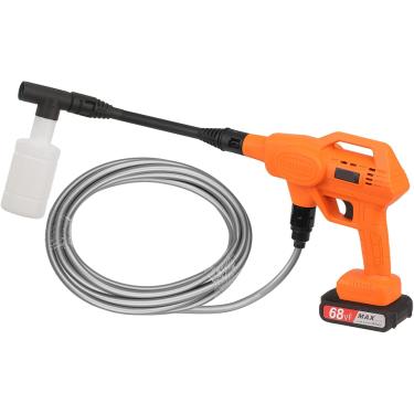 Imagem de Lavadora De Alta Pressão Sem Fio, Lavadora De Limpeza Portátil Lavadora De Alta Pressão Sem Fio Para Carros Limpeza De Pisos De Jardim, Com 2 Bateria E 5m Mangueira Jateamento De Espuma Ade