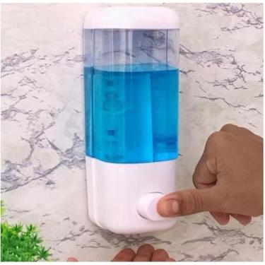 Imagem de suporte dispenser de parede 350ml plástico、dispenser de álcool gel para parede、suporte de saboneteira multifunciona (KIT 2 UNIDADES)