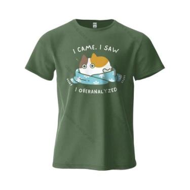 Imagem de Camiseta Gráfica Oversized Com Estampa De Gato Humorística Para Homens