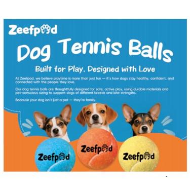 Imagem de Zeefpod Bolas de tênis para cães – Pacote com 40 bolas duráveis de 6 cm não tóxicas para cães com bolsa de malha, brinquedos coloridos para buscar, raças médias grandes (não rangem)