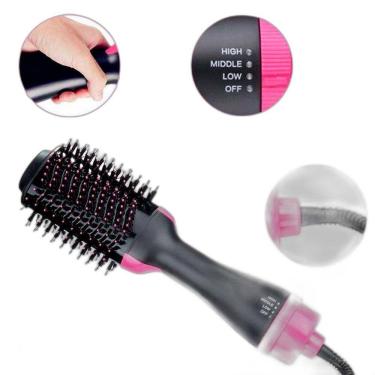 Imagem de Escova De Cabelo E Secador 2 Em 1 Soft Cor Preto E Rosa