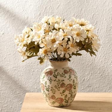 Imagem de SIDUCAL Vaso vintage de cerâmica, vaso floral de chinoiserie retrô rachado no gelo, vasos rústicos para decoração de casa, estante de livros, jardim, decoração chinesa, decoração toscana, padrão de