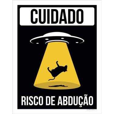 Imagem de Placa Decorativa - Cuidado Risco De Abdução Et Alien 36X46
