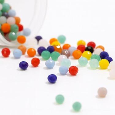 Imagem de Rondelle 6 mm 200 peças de cristal de vidro multicolorido Rondelle colar de contas soltas pingente lustre berloques pulseira espaçador acessórios de joias ornamento de cabelo decoração