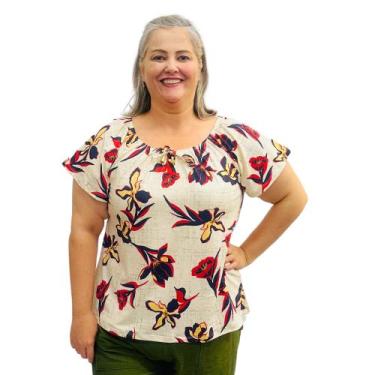 Imagem de Blusa Feminina Ciganinha Manga Curta Estampada - Coalizão Fashion, Est