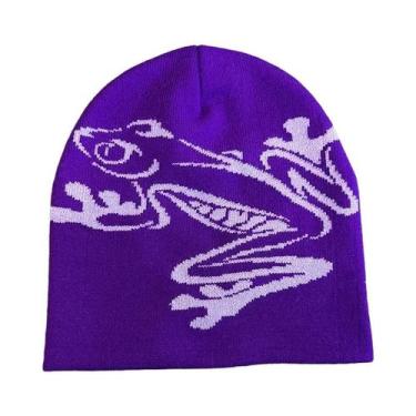 Imagem de Gorro Unissex Com Estampa De Sapo, Chapéu De Inverno De Malha Elástica