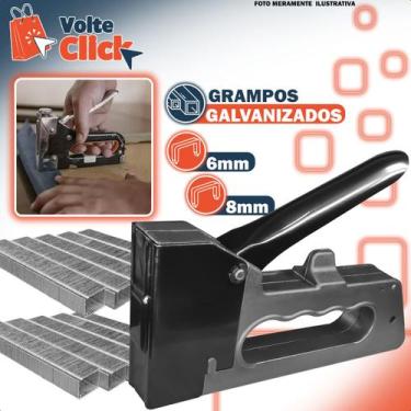 Imagem de Grampeador Alta Pressão Tapeceiro Profissional Incluso 2000 Grampos 8m