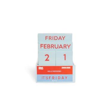 Imagem de Calendário de mesa azul claro pequeno brilhante – Calendário de mesa compacto e colorido (10 x 4 x 12 cm)