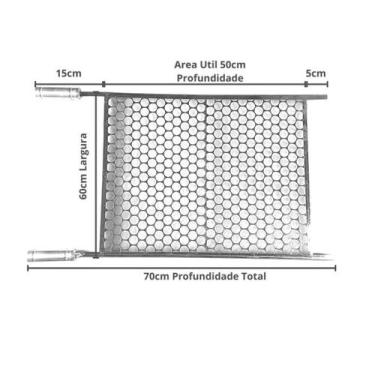 Imagem de Suporte Churrasqueira Com Barras 75cm Mais Grelha Inox 70x60 - INOX LA
