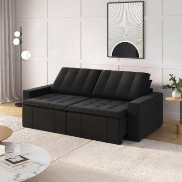 Imagem de Sofá Cama Retrátil e Reclinável 4 Lugares 240cm Veludo Palmeira CabeCa