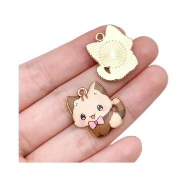 Imagem de Pingentes De Gato Com Laços Em Liga Metálica, Suprimentos Para Artesan