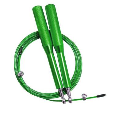 Imagem de Corda Pular Aço 3m Rolamento Speed Profissional - Ideal Mix, Verde