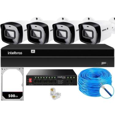 Imagem de Kit 4 câmera intelbras Full Hd Vipc 1230B Nvd 1404 C/HD 500GB
