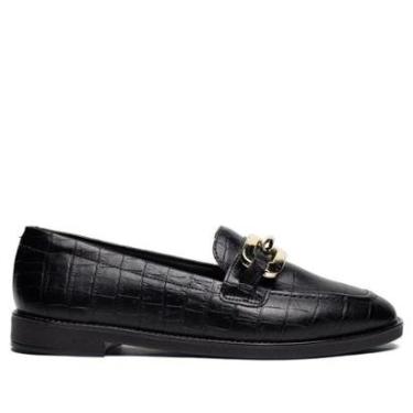 Imagem de Mocassim Feminino Beira Rio Napa Croco Preto-Feminino