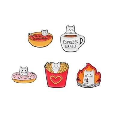 Imagem de Broche Enamelado Engraçado De Cachorro E Gato Para Mochila, Roupas, Jo