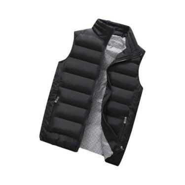 Imagem de Colete Masculino Corta-Vento Sem Mangas De Pluma Quente E Grosso Para 