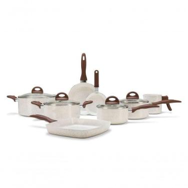 Imagem de Jogo De Panelas Antiaderente Ceramic Life Smart Plus 8 Peças Vanilla B