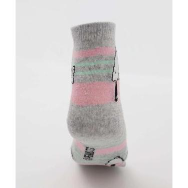 Imagem de Kit 2 Meias Soquete Feminina Estampa Snoopy Branco-44029, 34/39, Verde