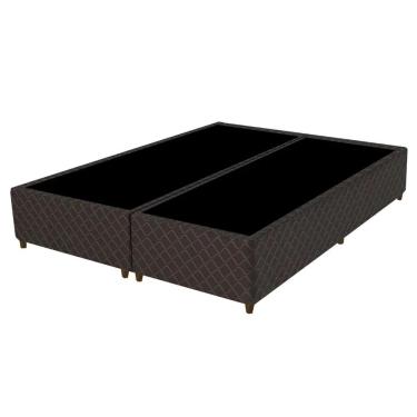 Imagem de Base Para Cama Box Casal Queen Size Bipartido 158cm Poliéster Bordado Flora Marrom - Gazin