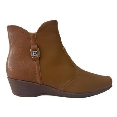 Imagem de Bota Piccadilly 143249 Cano Curto Salto Médio Anabela Leve-Feminino
