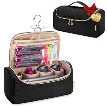 Imagem de Yarwo Estojo de viagem Airwrap compatível com Dyson Airwrap Multi-Styler todos os modelos e acessórios, bolsa de armazenamento portátil com gancho de pendurar para acessórios de modelador de cabelo