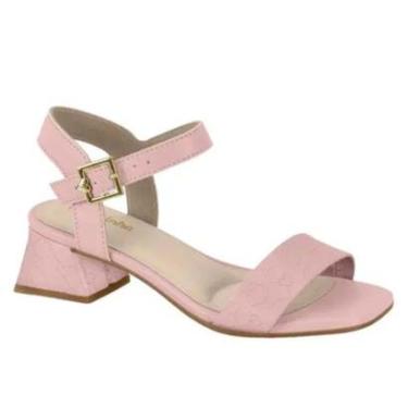 Imagem de Sandália Infantil Feminina Dourada Salto Baixo Social Festa-Feminino