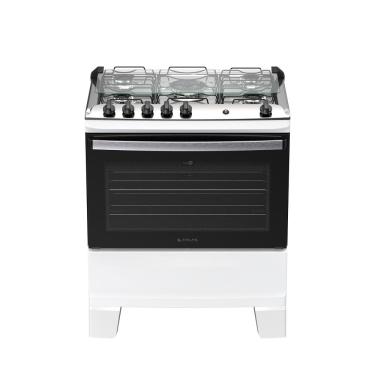 Imagem de Fogão 5 bocas Atlas Agile Up Automático Mesa Inox Branco