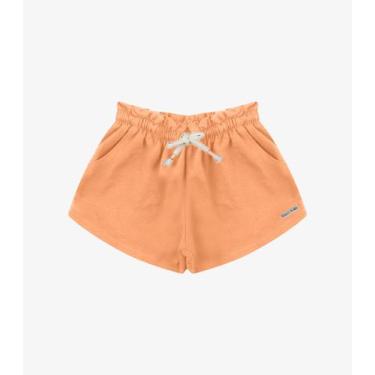 Imagem de Shorts Feminino Moletom Rovi Kids Laranja, 6, Laranja