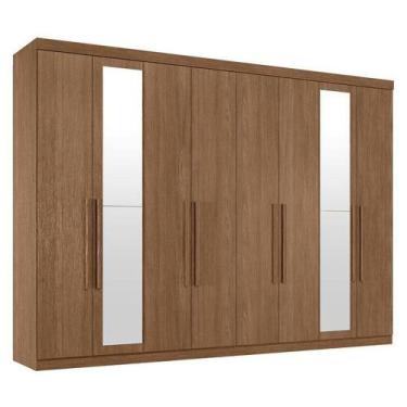 Imagem de Guarda Roupa Casal 8 Portas 4 Gavetas Master New Com Espelho Jatobá Ac