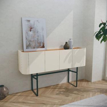 Imagem de Aparador para Sala de Estar 139x82,4cm Flow Marrom/Off White