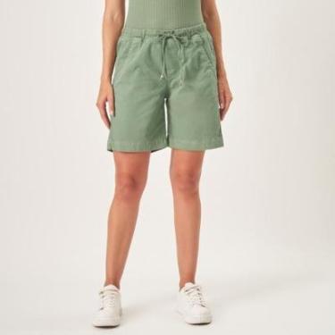 Imagem de Bermuda Jogger Jeans Confort Colors Com Elástico na Cintura Verde Relva-Feminino