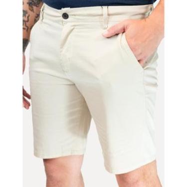 Imagem de Bermuda King & Joe Masculina Casual Slim Acetinada Areia-Masculino