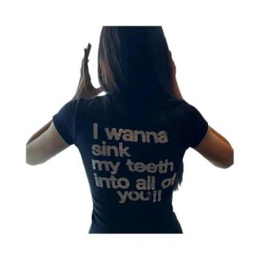 Imagem de Camisetas Gráficas Kawaii Goth Trashy Y2k Com Estampa De Gato, Vintage