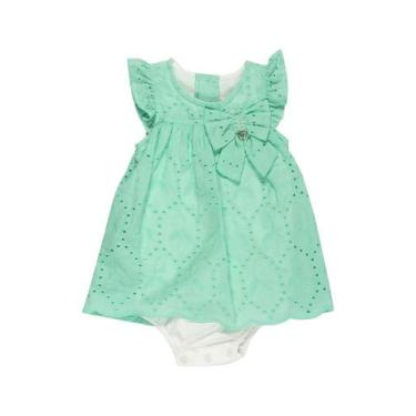 Imagem de Macacão Curto Bebê Feminio Verde Anjos Baby, Verde, P