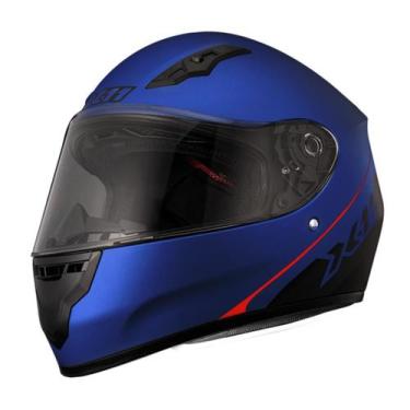 Imagem de Capacete X11 Trust Solides para Moto Integral Fechado, Azul, 60