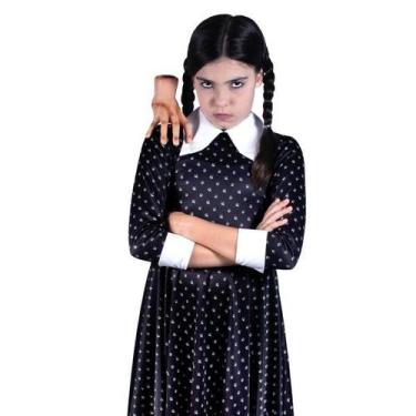 Imagem de Fantasia Infantil Premium Wandinha Roupa Acompanha Mãozinha - Super Ma