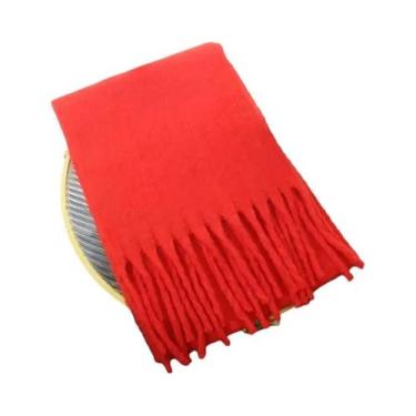 Imagem de Cachecol De Luxo Feminino Em Cashmere, Xale Grosso E Quente Com Franja